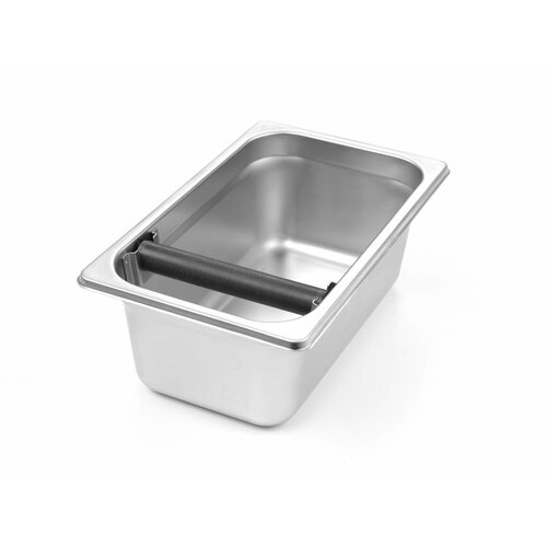 Hendi Tiroir à Café | Inox | 1/4 GN 100mm | Barre de Frappe avec Housse en Silicone