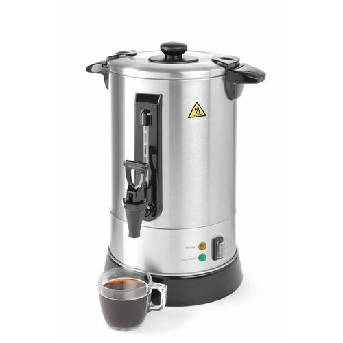 Hendi Percolateur Simple Paroi | Inox | avec Robinet | 8,8 Litres | 320x290x(H)420mm