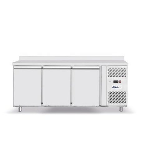 Hendi Comptoir Congelé | Inox | 3 Portes | avec Rebords | 1795x700x(H)850mm