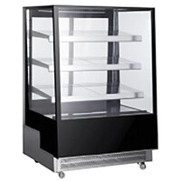 Vitrine Réfrigérée | Noir | 3 Étagères en Verre | Ouverture à l'Arrière | Disponible en 3 Tailles