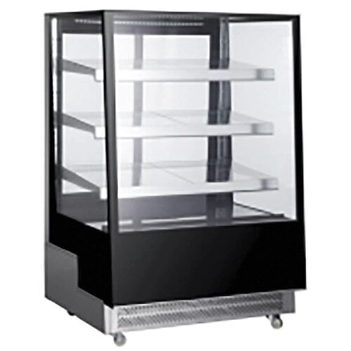 Hendi Vitrine Réfrigérée | Noir | 3 Étagères en Verre | Ouverture à l'Arrière | Disponible en 3 Tailles