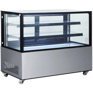 Hendi Vitrine Réfrigérée Mobile | 2 Étagères en Verre | Portes Coulissantes à l'Arrière | Disponible en 4 Tailles