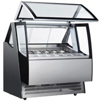 Vitrine à Glace | Verrouillable | Double Vitrage | Convient pour 12 Bacs à Glace | 1240x1065x(H)1410mm