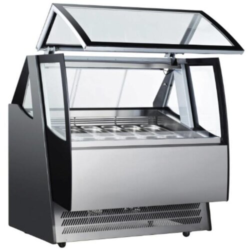 Hendi Vitrine à Glace | Verrouillable | Double Vitrage | Convient pour 12 Bacs à Glace | 1240x1065x(H)1410mm