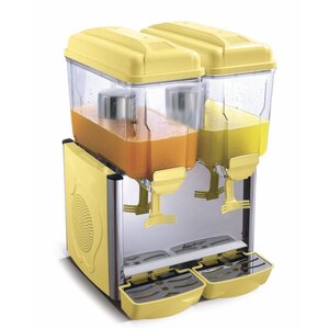 Hendi Distributeur Réfrigéré de Jus de Fruits | 2x 12 Litres | Bacs Amovibles | 430x430x(H)640mm