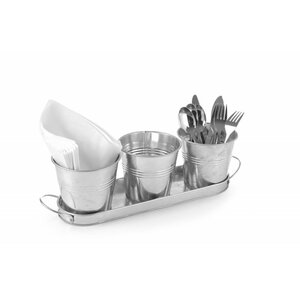 Hendi Lot de 3 Seaux | avec Plateau | 365x130x(H)125mm Hendi Lot de 3 Seaux | avec Plateau | 365x130x(H)125mm