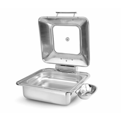 Hendi Chafing Dish Induction | 2/3 GN | Couvercle en Verre | avec Porte Cuillère