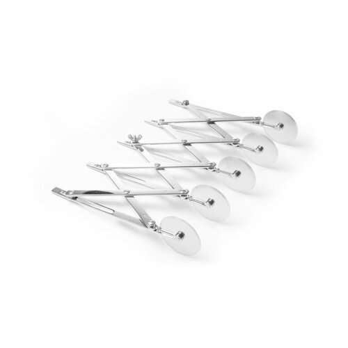 Hendi Rouleau à Pâte Extensible | Multicoupe à 5 Roues | ø55 mm | Roues en Inox | 56x(L)222mm
