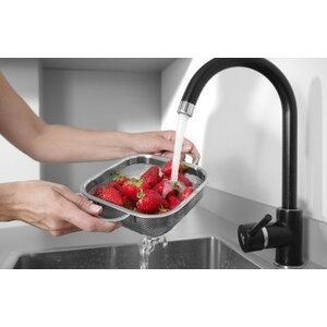 Hendi Egouttoir Perforé | Carré | Inox |  2 Poignées | 218x218x(H)70mm