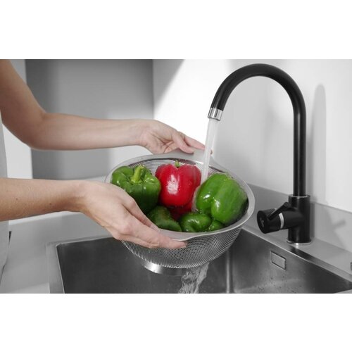 Hendi Egouttoir Perforé | Rond | Inox | sur Pied | 2 Poignées | Disponible en 3 Tailles