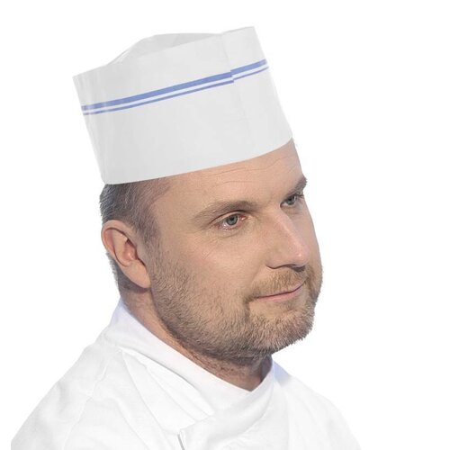 Hendi Calot | Papier | Blanc avec Liseret Bleu | Lot de 100 Pièces