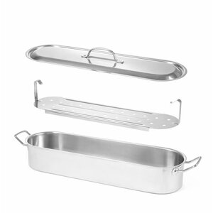 Hendi Pocheuse à Poisson | Inox | avec Plateau Surélevé | 705x185x(H)160mm
