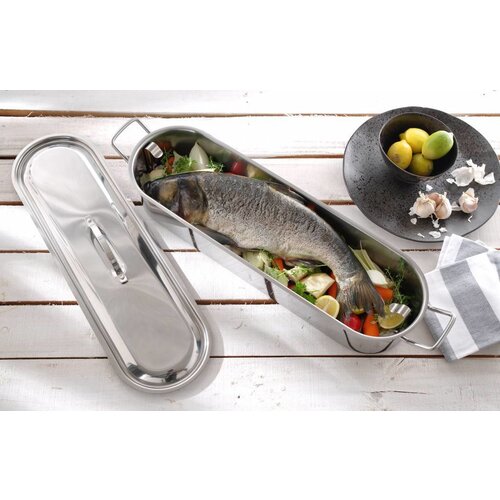 Hendi Pocheuse à Poisson | Inox | avec Plateau Surélevé | 705x185x(H)160mm