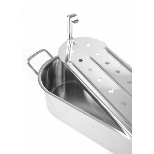 Hendi Pocheuse à Poisson | Inox | avec Plateau Surélevé | 705x185x(H)160mm