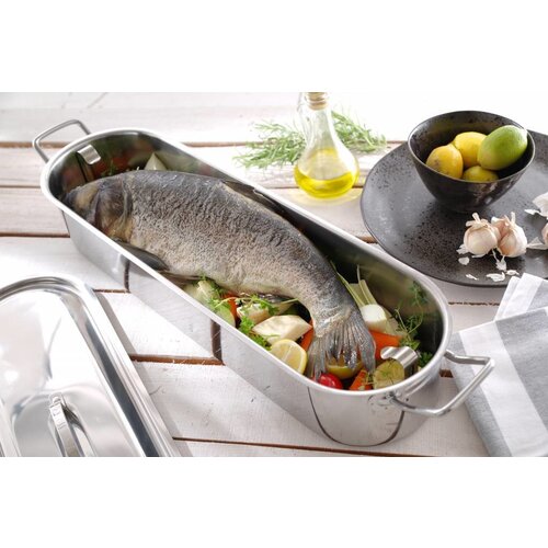 Hendi Pocheuse à Poisson | Inox | avec Plateau Surélevé | 705x185x(H)160mm