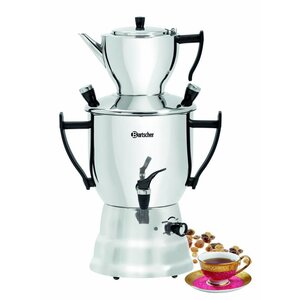 Bartscher Samovar Inox | 3 Litres | 1,5kW | 305x210x(h)490mm | Inclus 1 Théière et 1 Passoire