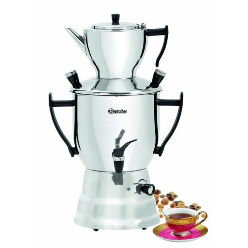 Bartscher Samovar Inox | 3 Litres | 1,5kW | 305x210x(h)490mm | Inclus 1 Théière et 1 Passoire
