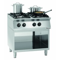 Cuisinière à Gaz MFGO 7040 | 4 Feux | 2x 3,5kW, 2x 6kW | Armoire Ouverte | 800x700x(h)910mm