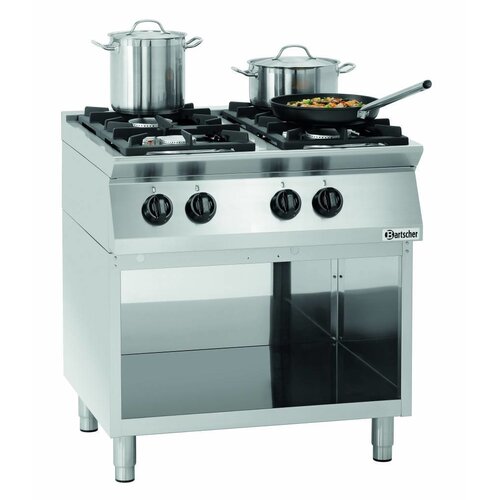 Bartscher Cuisinière à Gaz MFGO 7040 | 4 Feux | 2x 3,5kW, 2x 6kW | Armoire Ouverte | 800x700x(h)910mm Bartscher Cuisinière à Gaz MFGO 7040 | 4 Feux | 2x 3,5kW, 2x 6kW | Armoire Ouverte | 800x700x(h)910mm