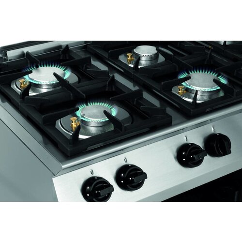 Bartscher Cuisinière à Gaz MFGO 7040 | 4 Feux | 2x 3,5kW, 2x 6kW | Armoire Ouverte | 800x700x(h)910mm Bartscher Cuisinière à Gaz MFGO 7040 | 4 Feux | 2x 3,5kW, 2x 6kW | Armoire Ouverte | 800x700x(h)910mm
