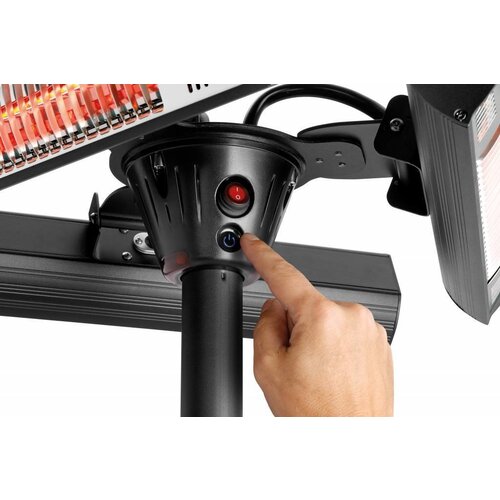 Bartscher Radiateur Chauffe-Terrasse | 2 kW | Réglable en Hauteur | 550x500x(H)1800/2100mm