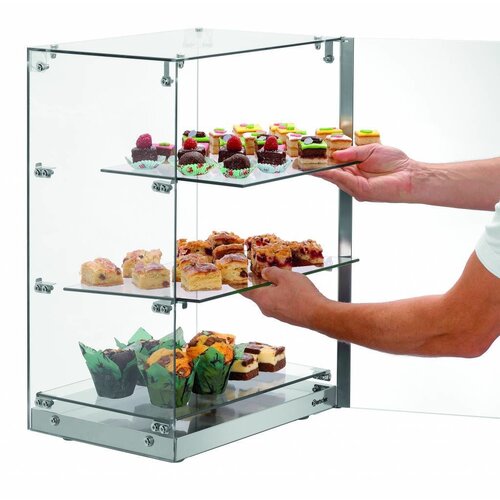 Bartscher Vitrine de Buffet | 3 Etages | Porte Verrouillable | 405x335x(H)620mm