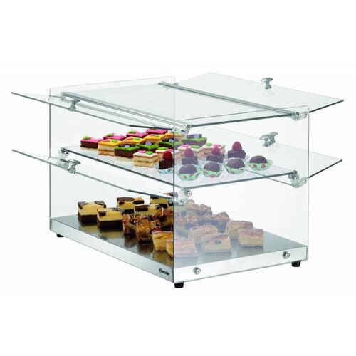 Bartscher Vitrine de Buffet | NEUTRAL | Non  Réfrigéré | 2 Etages | Portes avec blocage   | 550x375x(H)370mm