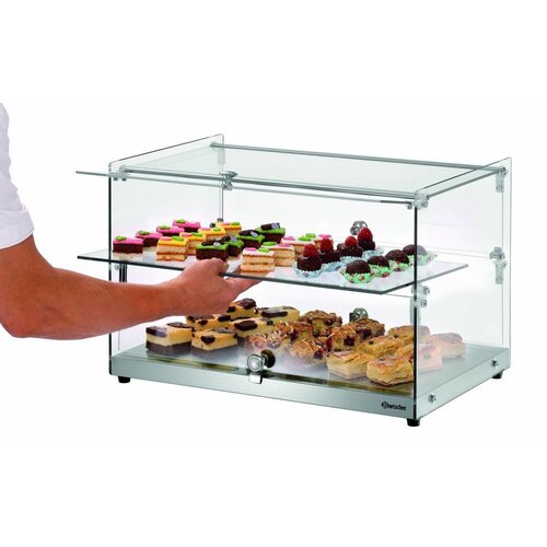 Bartscher Vitrine de Buffet | NEUTRAL | Non  Réfrigéré | 2 Etages | Portes avec blocage   | 550x375x(H)370mm