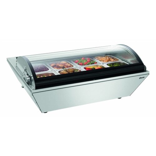 Bartscher Vitrine Chauffante | 8x GN 1/6 | Verre Courbé | 765x610x(H)330mm