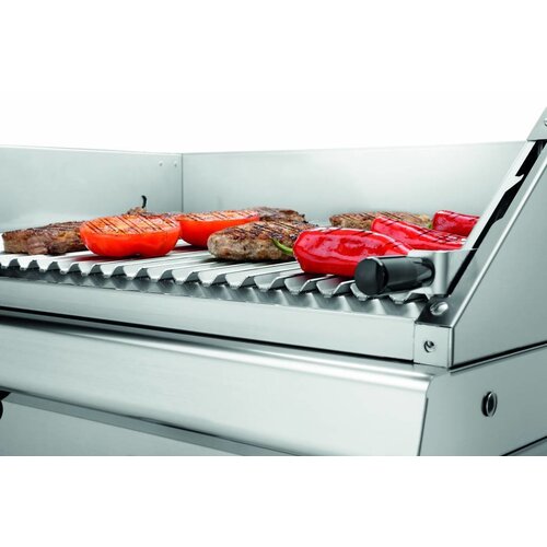 Bartscher Grill à Pierre de Lave | Soubassement Ouvert | 9kg de Pierre de Lave | 800x700x(H)850mm