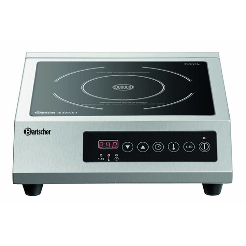 Bartscher Réchaud à Induction | Schott Ceran | 3000W | Zone de Cuisson Ø230mm | 330x420x(H)105mm