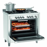 Cuisinière à Gaz | avec Four Electrique | 11,3 kW | 5 Zones de Cuisson | 900x600x(H)900mm