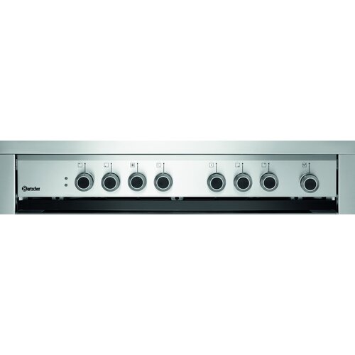 Bartscher Cuisinière à Gaz | avec Four Electrique | 11,3 kW | 5 Zones de Cuisson | 900x600x(H)900mm