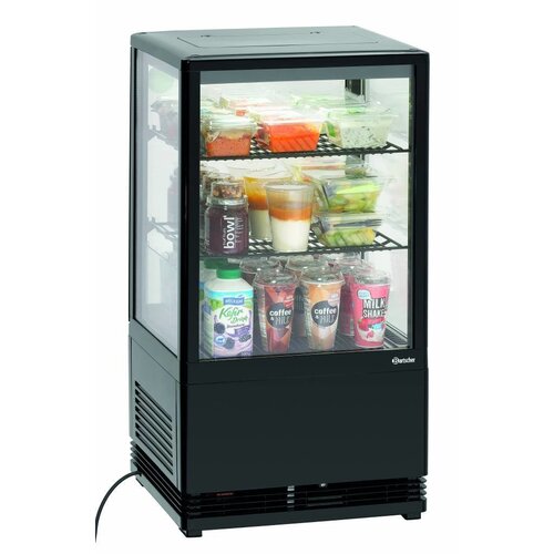 Bartscher Mini Vitrine Réfrigérée | Noir | 58 Litres | 0,18 kW | 435x385x(H)805mm