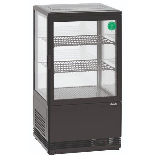 Bartscher Mini Vitrine Réfrigérée | Noir | 58 Litres | 0,18 kW | 435x385x(H)805mm
