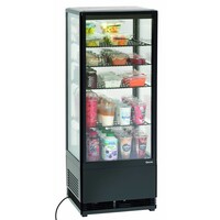 Mini Vitrine Réfrigérée | Noir | 98 Litres | 0,18 kW | 435x385x(H)1105mm