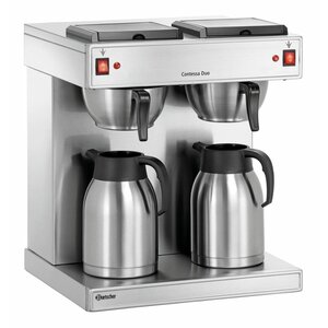 Bartscher Machine à Café Contessa Duo  | Inox | 2 Thermos de 2 Litres | 430x400x(H)520mm