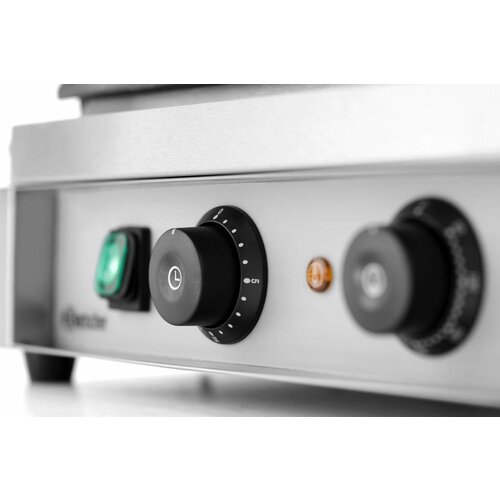 Bartscher Grill Contact Panini-T | Rainuré | Fonte Emaillé | 2,2 kW | 410x400x(H)200mm