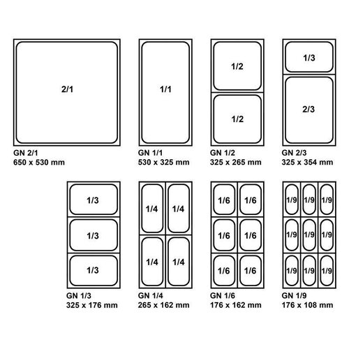 Saro Bac GN 1/6 | 65 mm | 1 Litre | 176x162mm