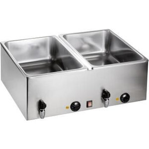 Saro Bain Marie Double | 2x GN 1/1 | avec Robinet de Vidange | 1,2kW | 690x540x(h)230mm Saro Bain Marie Double | 2x GN 1/1 | avec Robinet de Vidange | 1,2kW | 690x540x(h)230mm