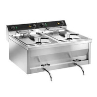 Friteuse | Modèle Double | Inox | Gastroline | 2x12 Litres | 400V | 800x700x(h)320mm