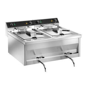 Saro Friteuse | Modèle Double | Inox | Gastroline | 2x12 Litres | 400V | 800x700x(h)320mm
