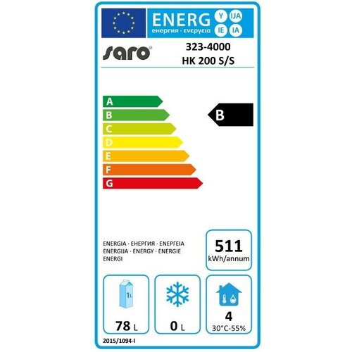 Saro Armoire Réfrigérée | Inox | 130 Litres | 600x600x(h)850mm