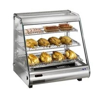 Vitrine Chauffante | Inox | 3 Etagères | Eclairage LED | 860x580x(h)700mm