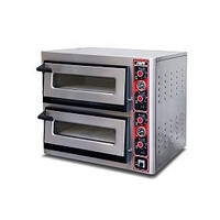 Four à Pizza | Electrique | Double | 2x 4 Pizzas max Ø30cm | 400V | 4,4kW | 895x875x(h)735mm