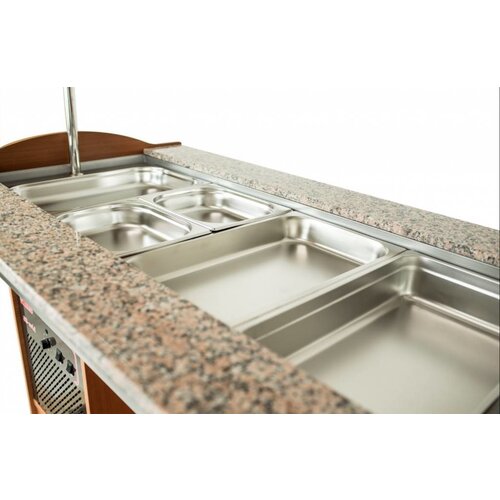 Saro Buffet Réfrigéré | 4x GN 1/1 | Noyer