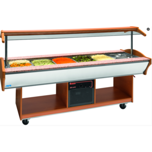 Saro Buffet Réfrigéré | 6x GN 1/1 | Noyer