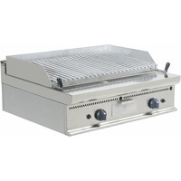 Grill Pierre de Lave | Gaz | Modèle de Table | Rainuré | 16kW | 800x700x(h)270mm