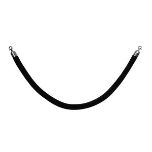 Saro Cordon pour File d'Attente | Velours | Noir |1,5 M | Crochets Argent Chromé