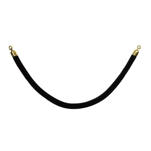 Saro Cordon pour File d'Attente | Velours | Noir |1,5 M | Crochets Dorés